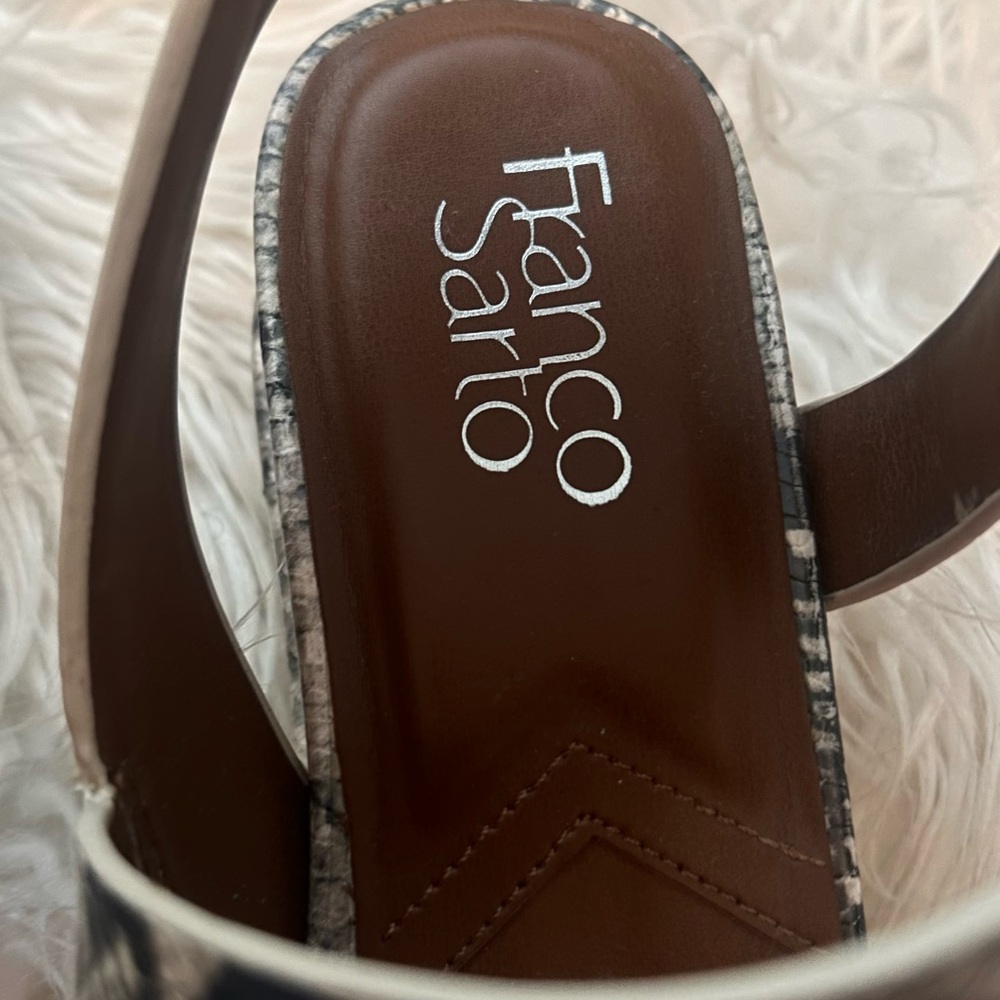 Franco Sarto Snakeskin Sandals - Brown and Gray